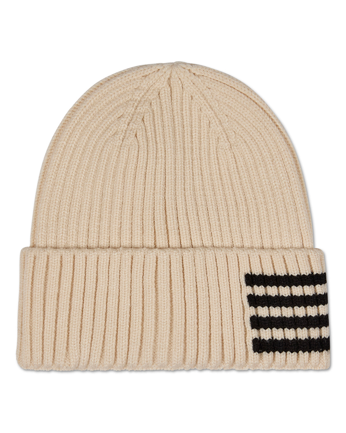 Kid's Side Striped Beanie : Color: Black