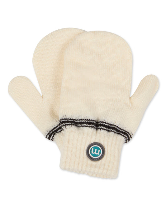 Kids' Knit in Bow Mittens : Color: Ivory