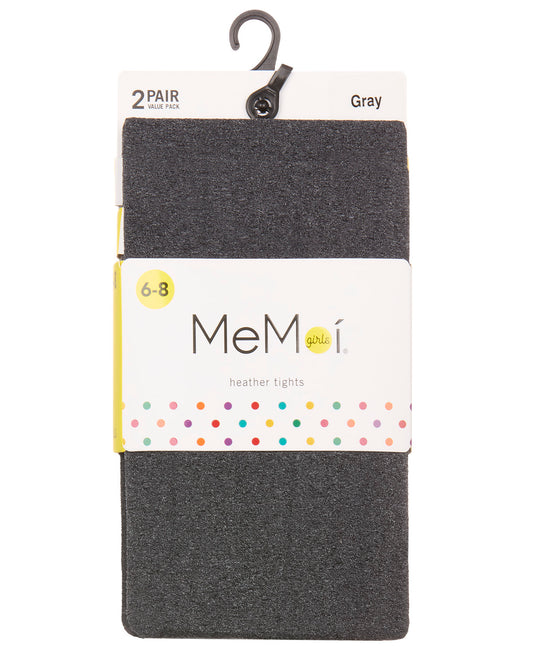 Girls' 2 Pair Pack Sheer Heather Basic Tights : Color: Gray