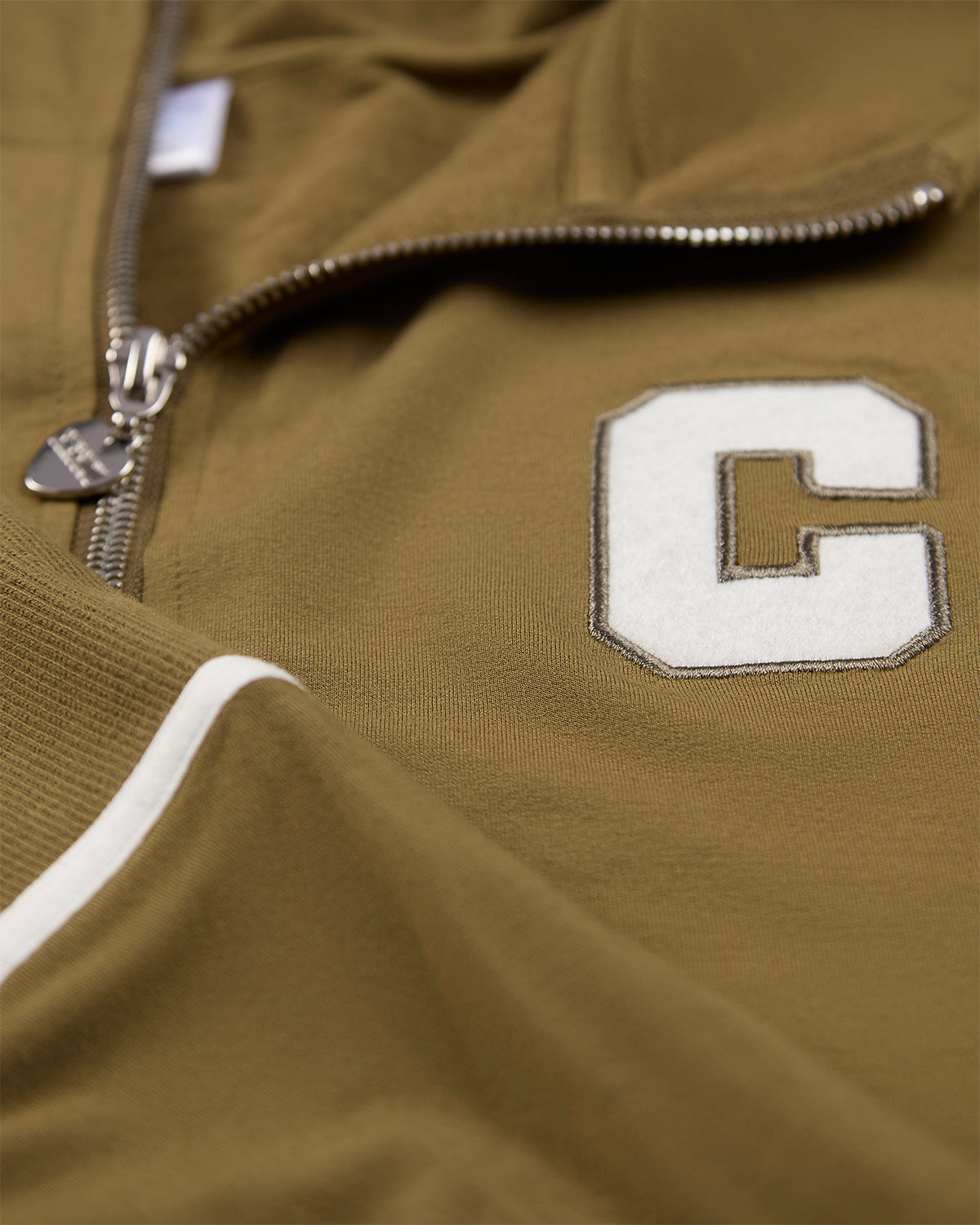 Girls Sporty C Camp Patch Zippered Hoodie : Color: Olive
