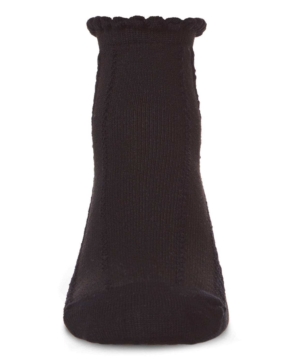 Girls' Rope Stitch Anklet Socks : Color: Black