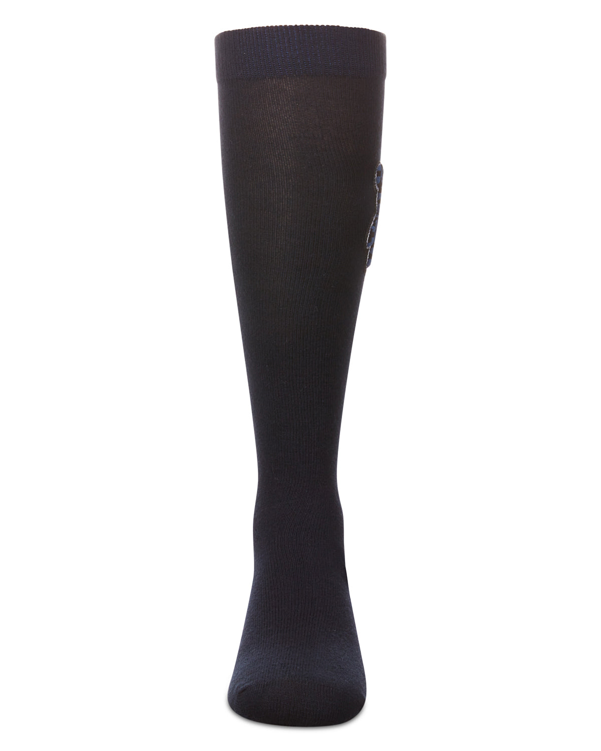 Girls' Boxed Bear Patch Knee High Socks : Color: Black