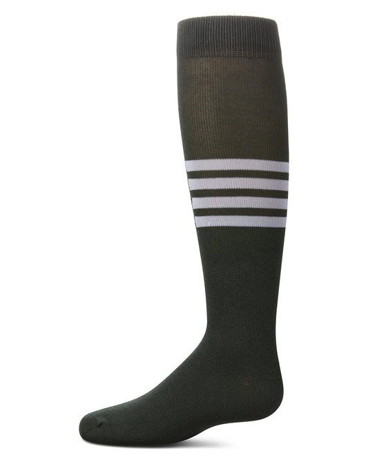 Girls' Triple Half Stripe Knee High Socks : Color: Hunter Green
