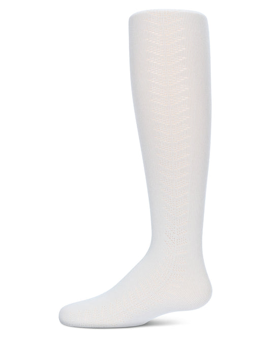 Girls' Arrow Flip Stitch Opaque Nylon Tights : Color: Latte