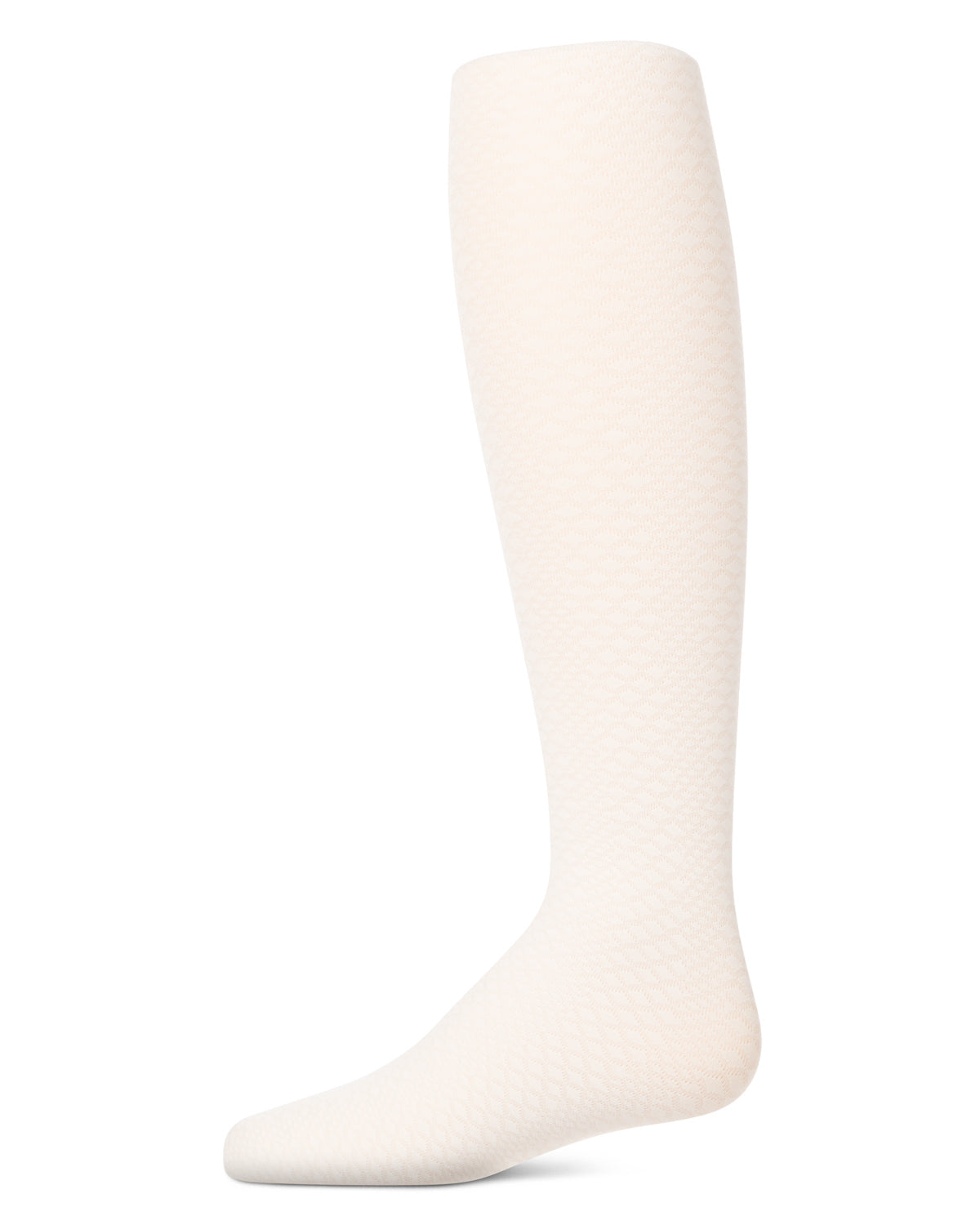 Girls' Diamond Semi-Opaque Tights : Color: Winter White