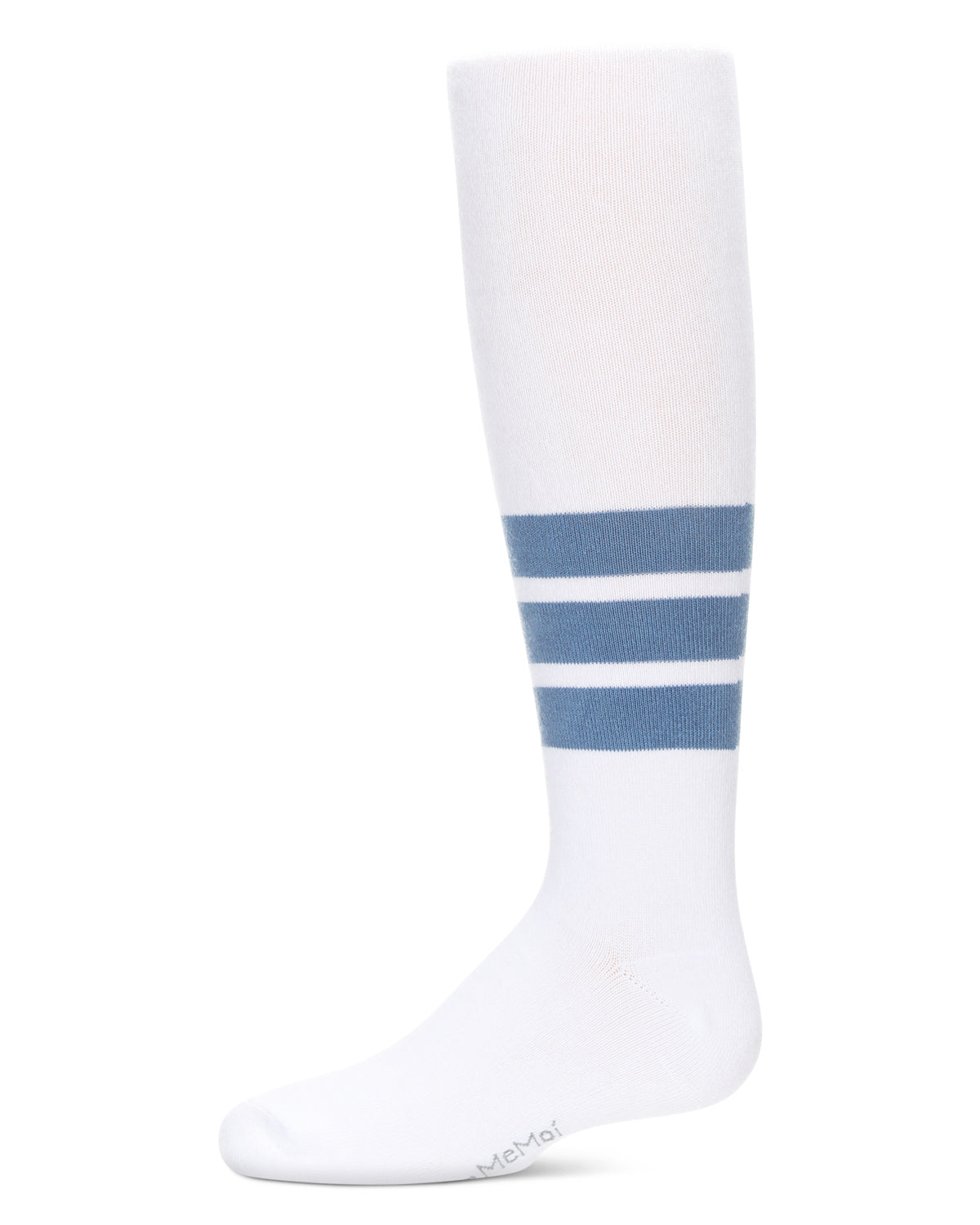 Girls' Multi-Stripe Cotton Tights : Color: White-Denim