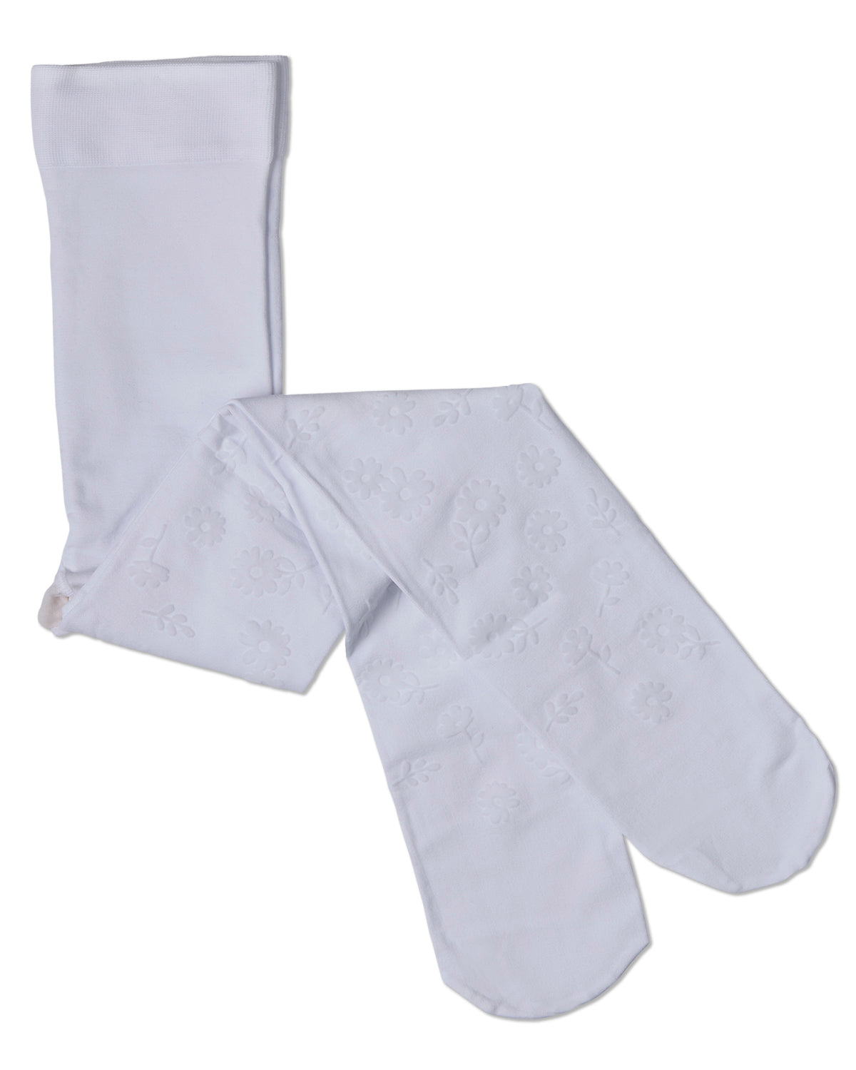 Girls Opaque "Flower Garden" Flocked Tights