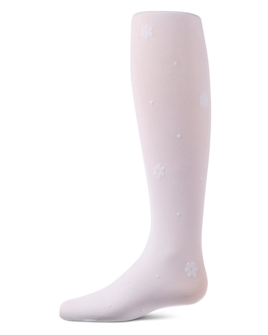 Girls "Dotted Bloom" Flocked Opaque Fashion Tights