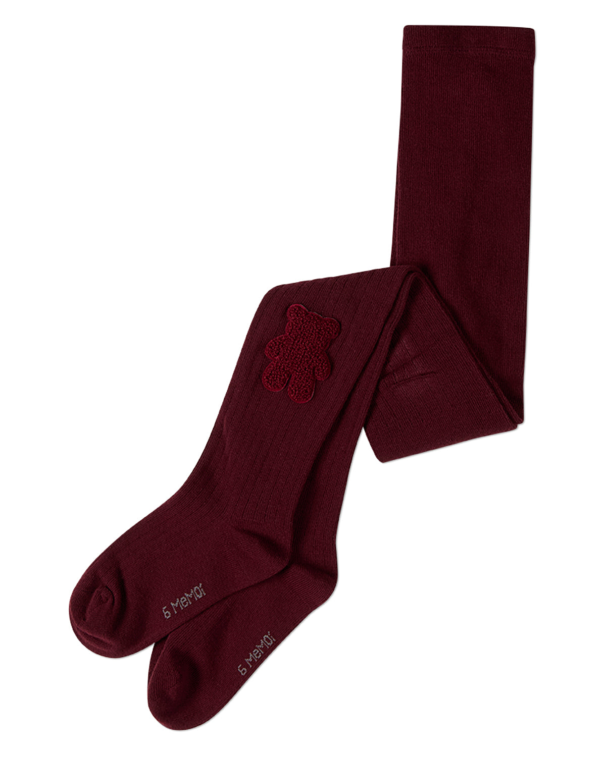 Girls "Cozy Cub" Ribbed Cotton-Rich Applique-Trimmed Sweater Tights