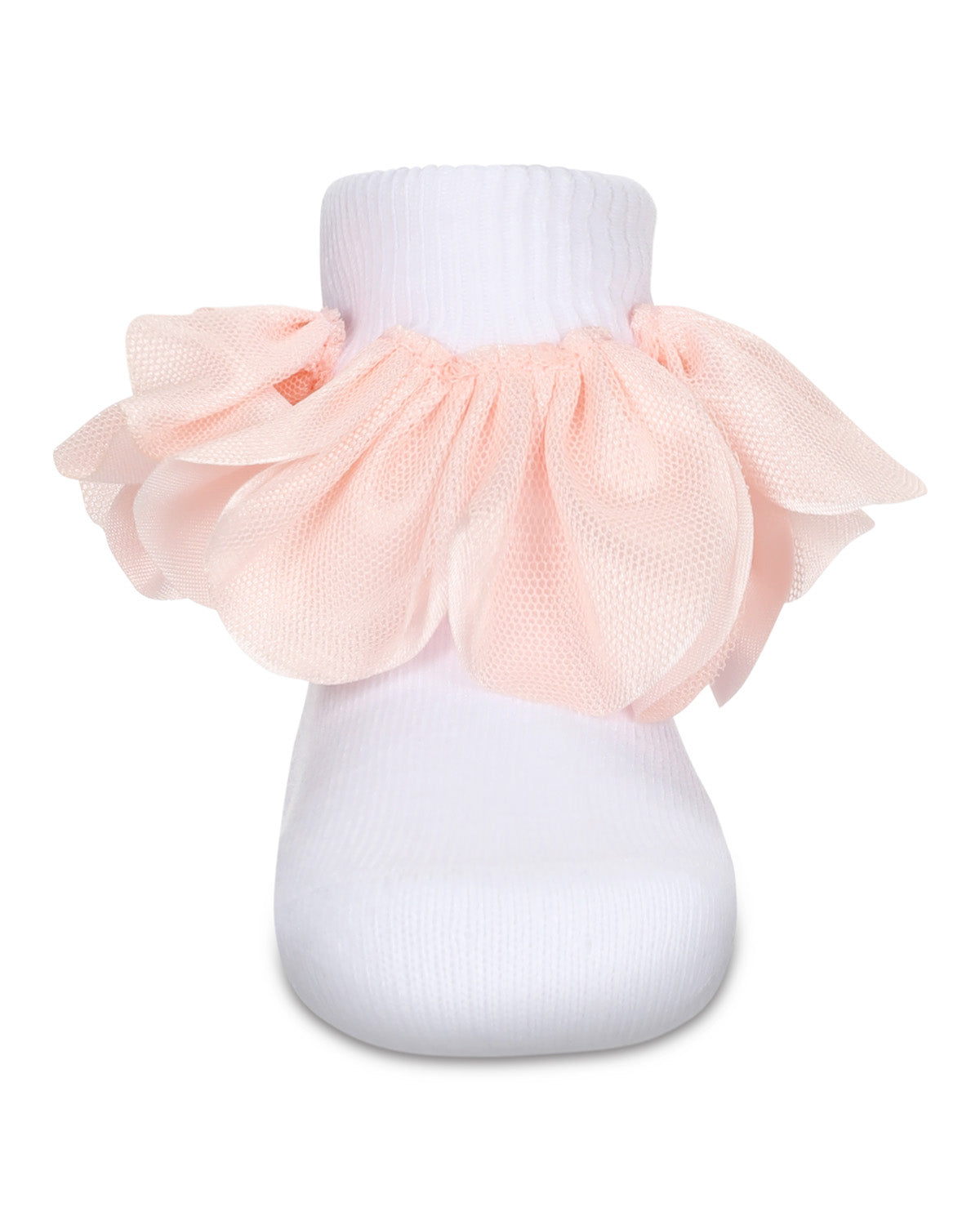 Hello Darlin' Flower Petal Cotton Blend Girls Anklet Socks : Color: White/Pink