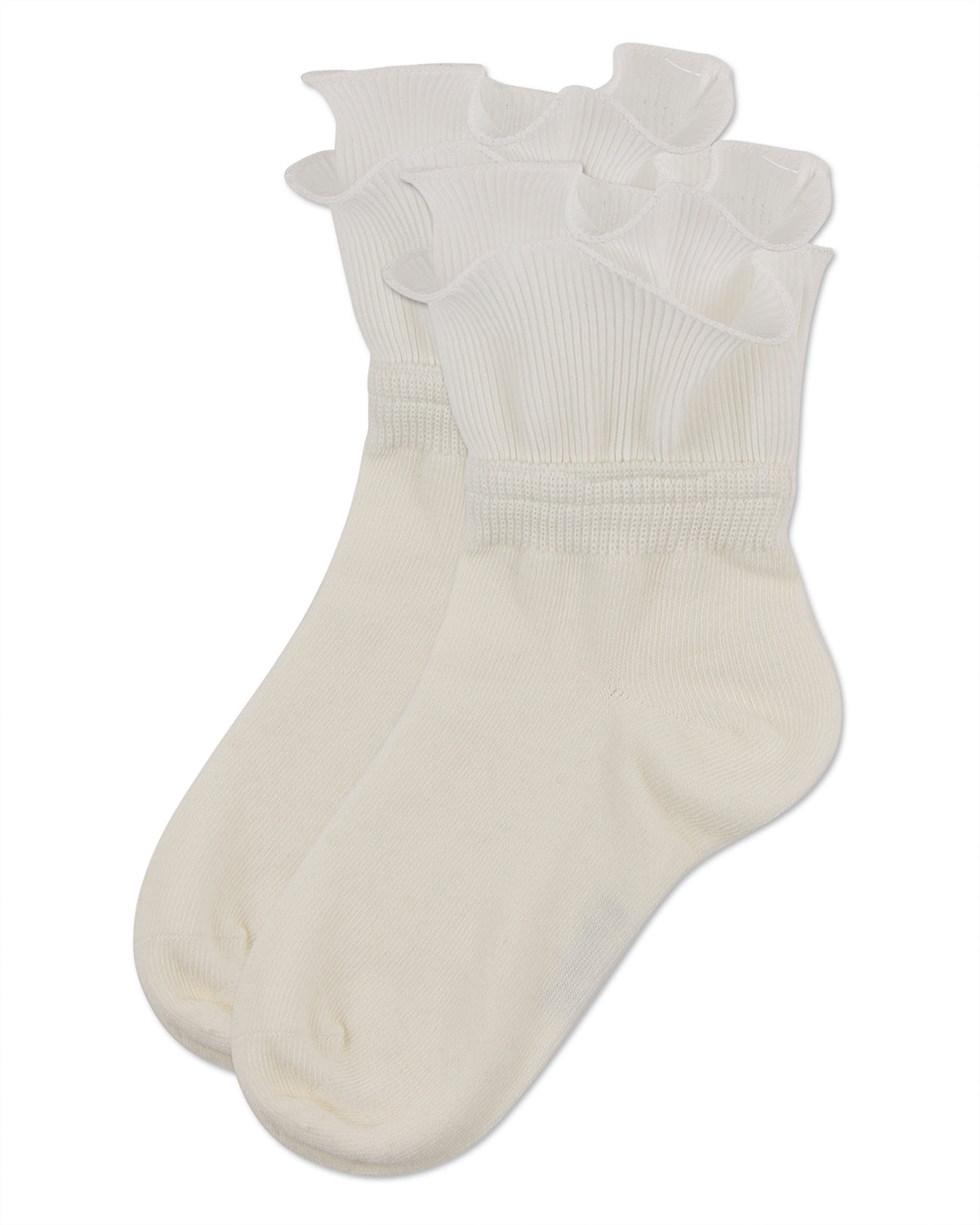 Girls' Dual Layer Ruffle Anklet Socks : Color: Black