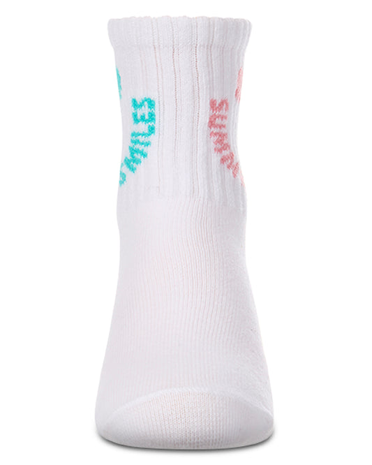 Girls "Summer Smiles" Cotton Blend Novelty Crew Sock