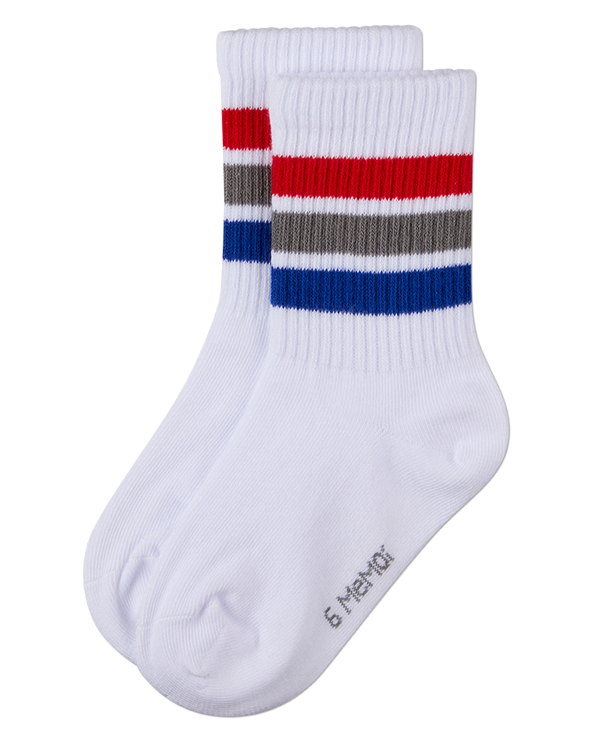 Kids Ribbed Cotton-Rich Triple-Stripe Varsity Crew Sock