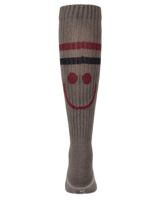 Girls Ribbed Cotton-Blend "Smile Stripe" Knee High Sock