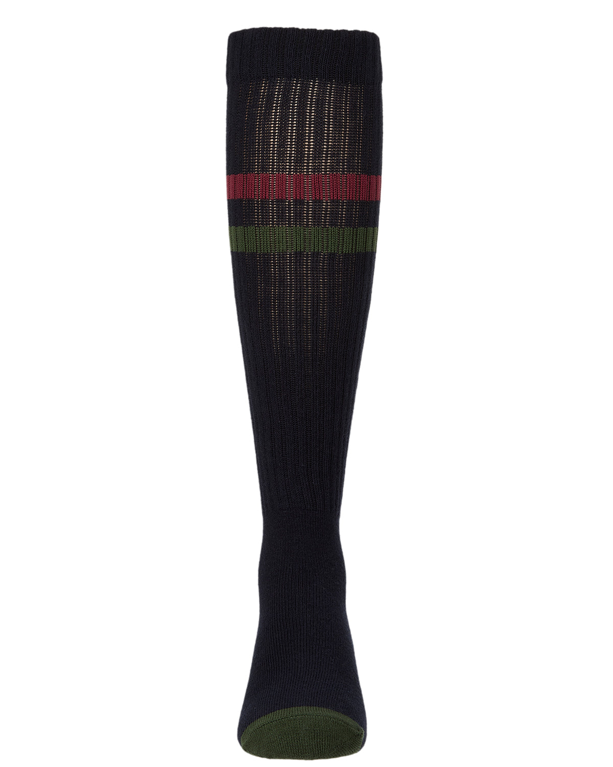 Girls Ribbed Cotton-Blend "Smile Stripe" Knee High Sock