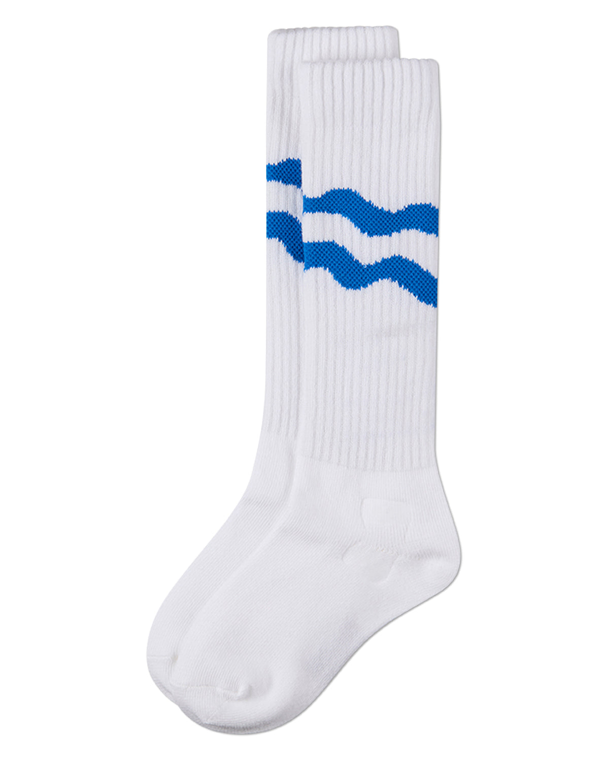 Girls "Double Wave" Ribbed Cotton-Blend Knee High Sock