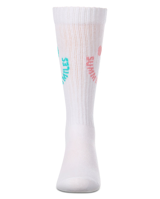 Girls "Summer Smiles" Ribbed Cotton-Blend Novelty Knee High Sock