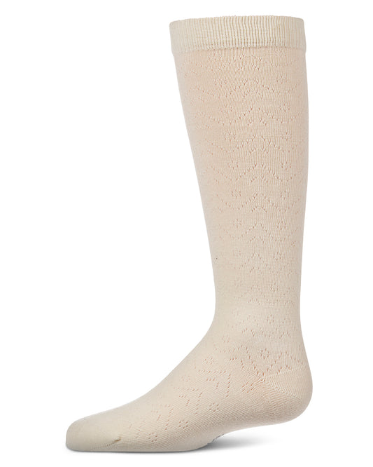 Girls Fine-Gauge Cotton-Rich Pointelle Knee High Sock