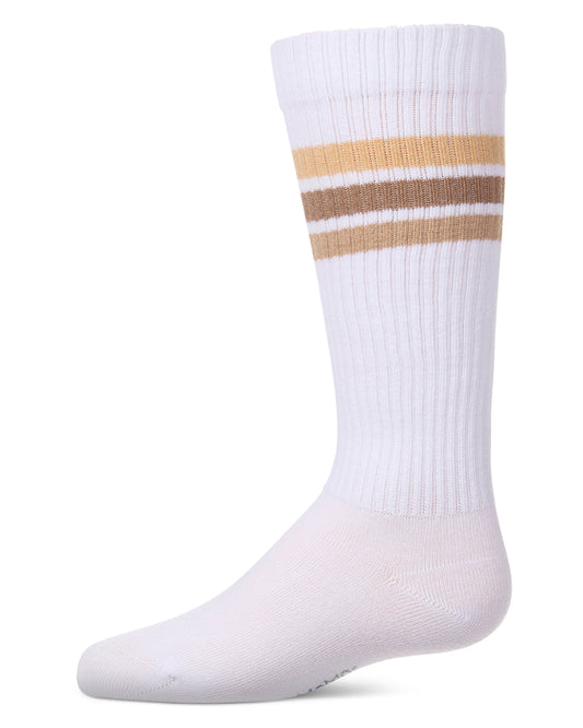 Girls Multi-Stripe Ribbed Cotton-Rich Varsity Knee High Sock