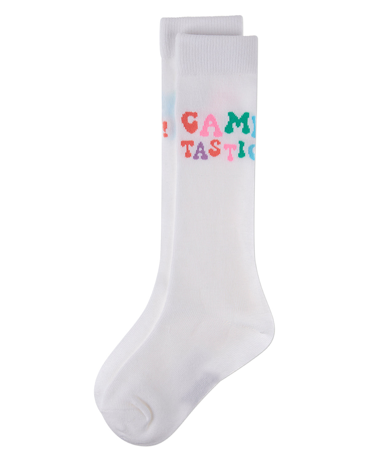 Girls "CampTastic" Cotton-Rich Camp-Themed Fine-Gauge Knee High Sock