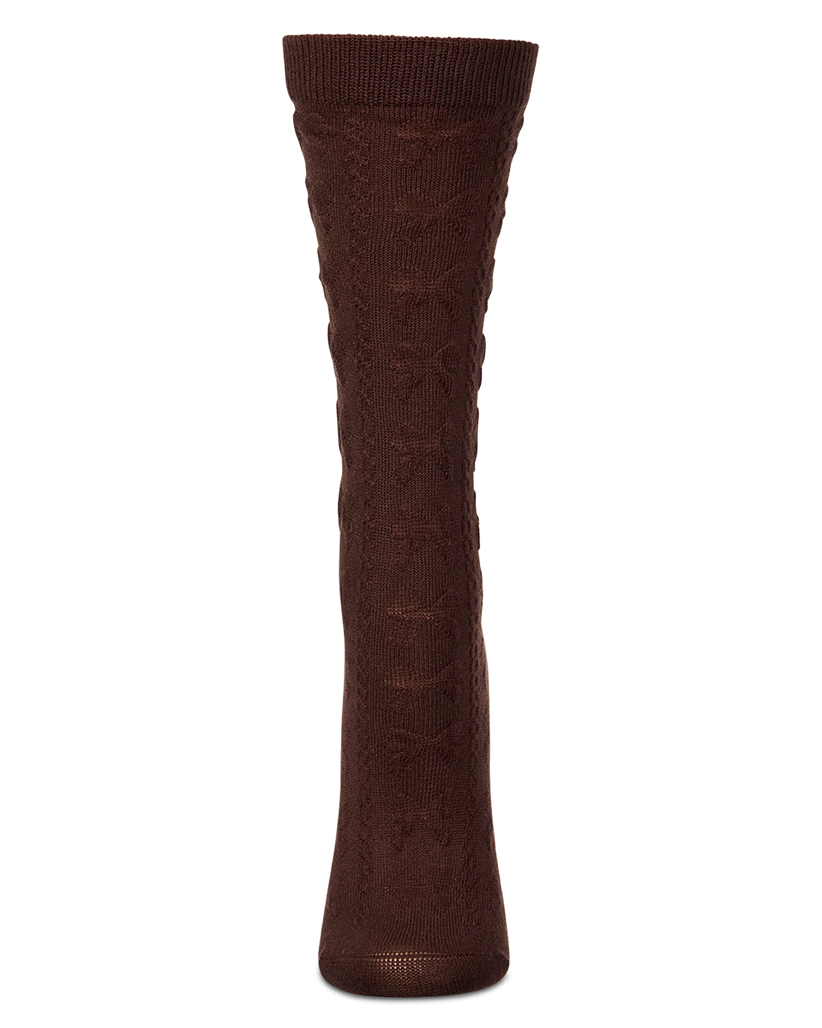 Girls Cotton-Rich Tonal Bow-Trim Cable-Rib Knee High Sock