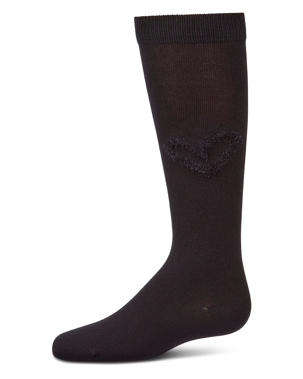 Girls "Cozy Heart" Cotton-Rich Mini-Ribbed Knee High Sock