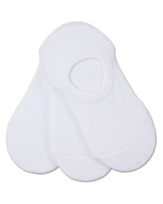 Girls' 3 Pair Pack No Show Sneaker Liner Socks : Color: White-White-White