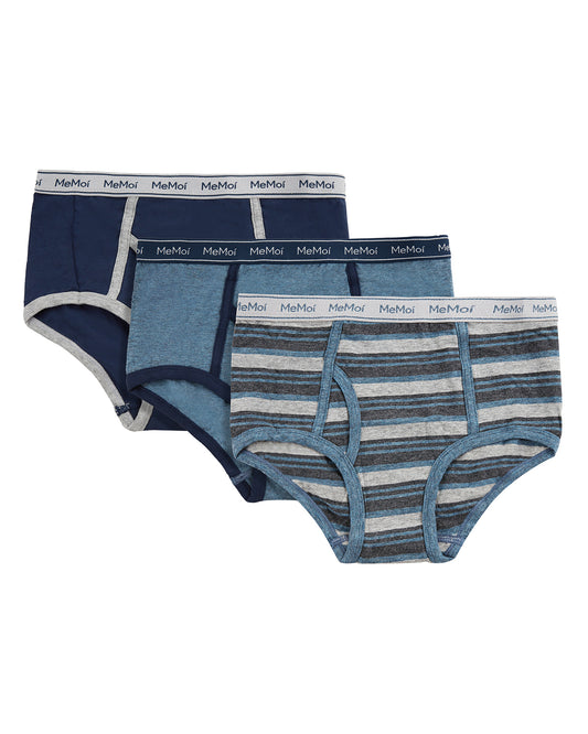 3 Pair Boys Combed Cotton-Rich Tag-Free Briefs, Assorted Colors