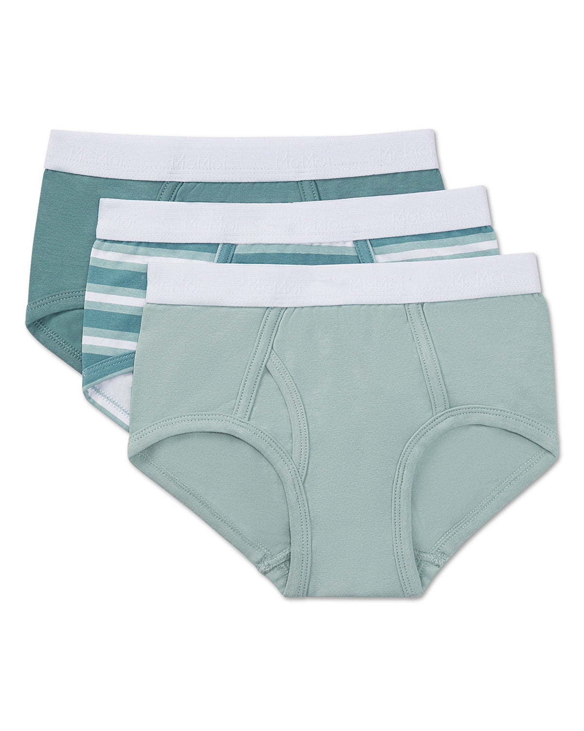 Boys' 3 Pair Pack Stripes Multi Briefs : Color: Green Multi