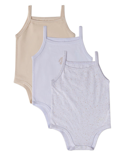 3 Pack Baby "Playful Bunny" Cotton / Modal Tag-Free Bodysuits