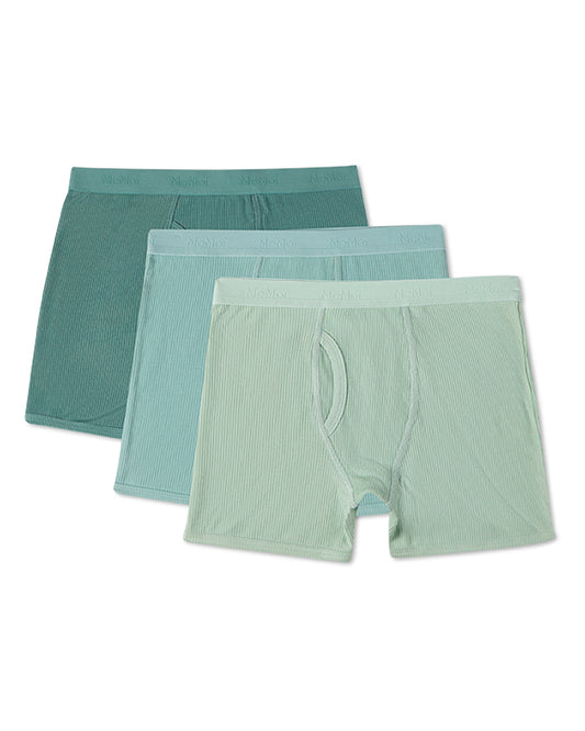 3 Pair Boys Ribbed Modal Blend Tag-Free Boxer Briefs, Solid Colors