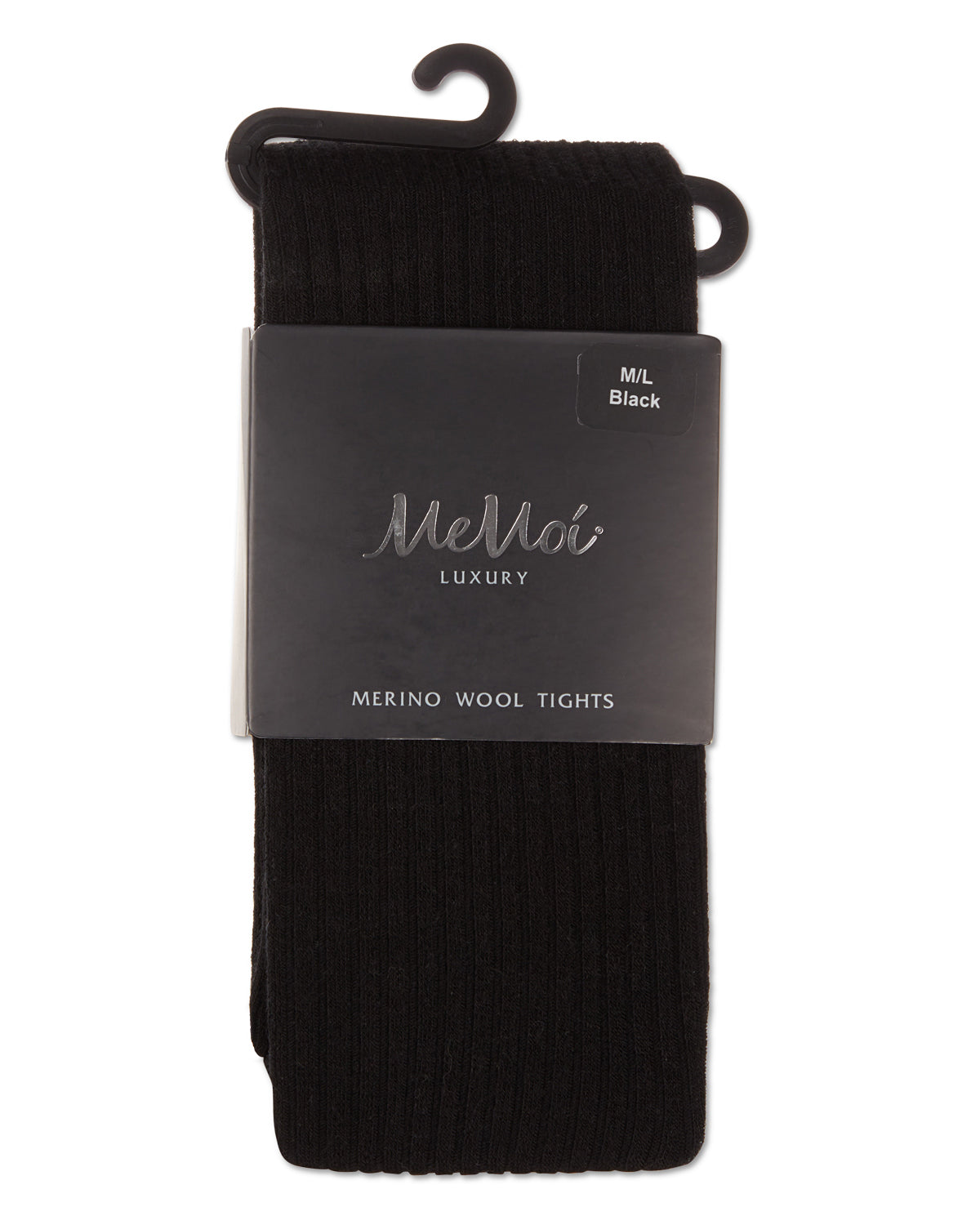 Merino Wool Tencel Blend Ribbed Sweater Tights : Color: Black
