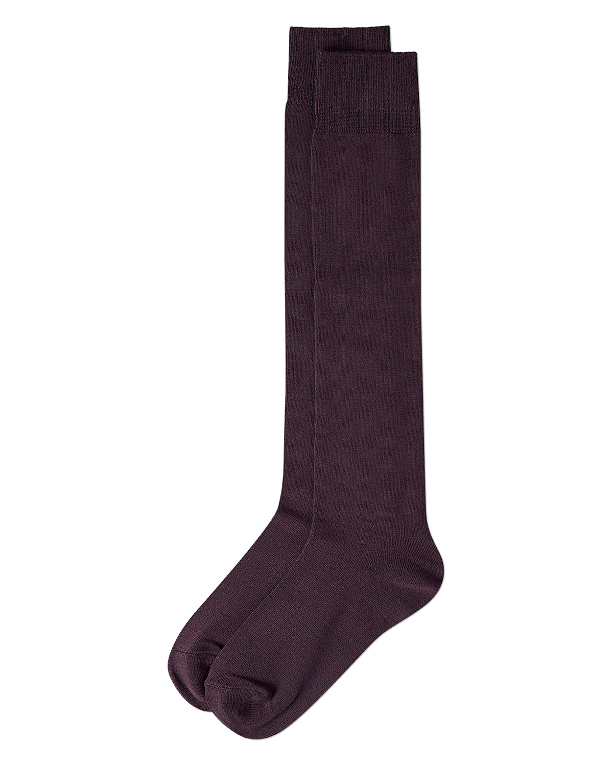 Women's Natural Bamboo Blend Solid Knit Knee High Socks : Color: Eggplant