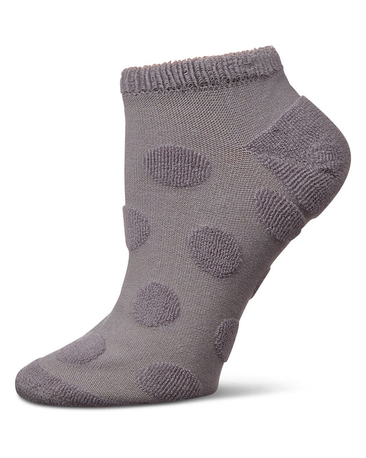 Women's Terry Dot Low Cut Socks : Color: Ash