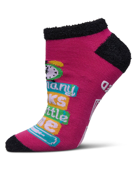 Women's I'm Totally Booked Non-Skid Low Cut Socks : Color: Pink