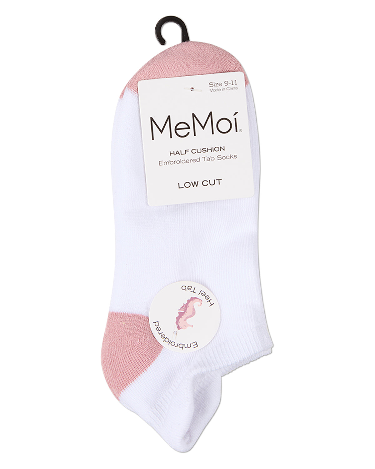 Women's Sea Horse-Embroidered Half-Cushioned Low Cut Sock