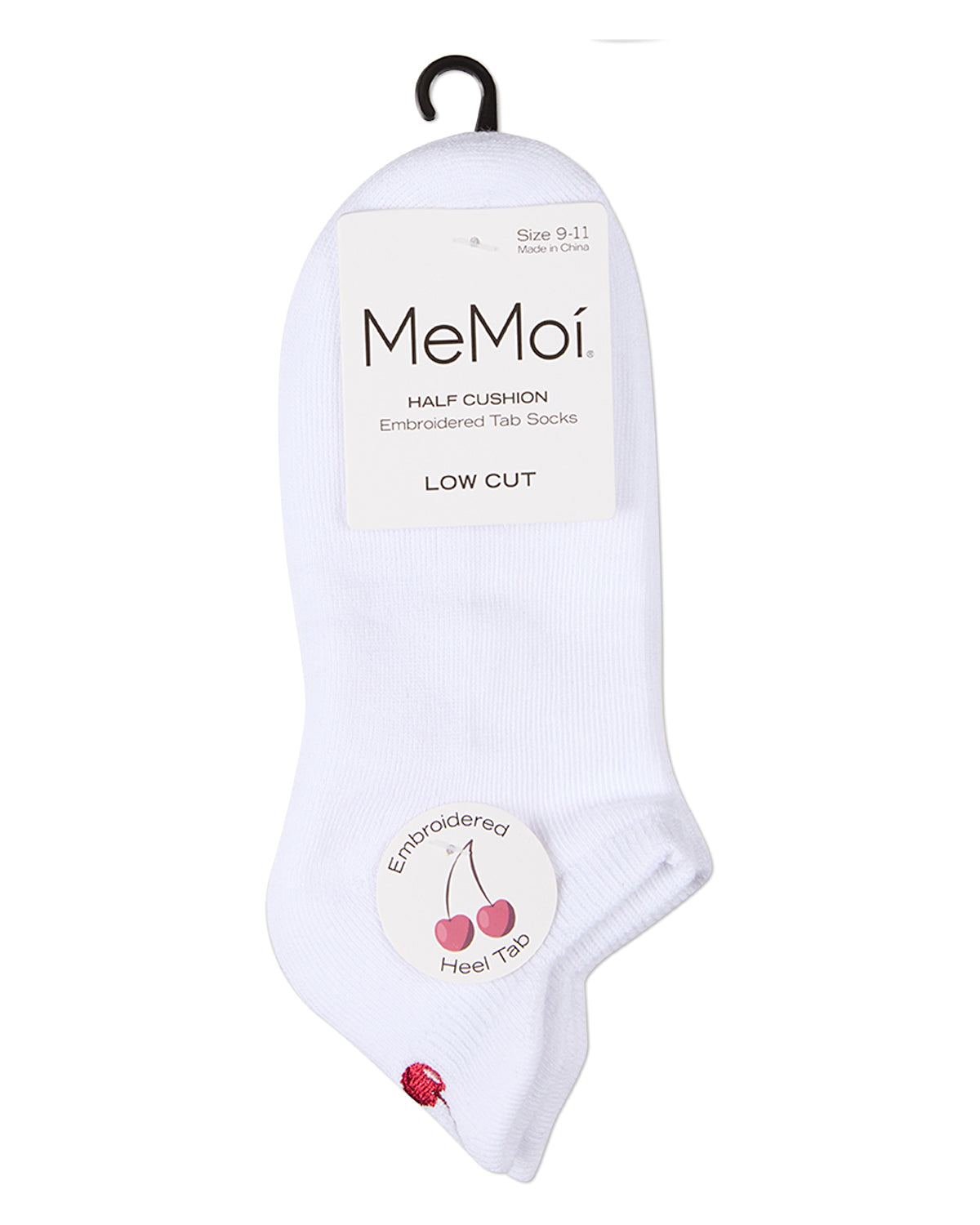 Women's Cherries-Embroidered Half-Cushioned Low Cut Sock