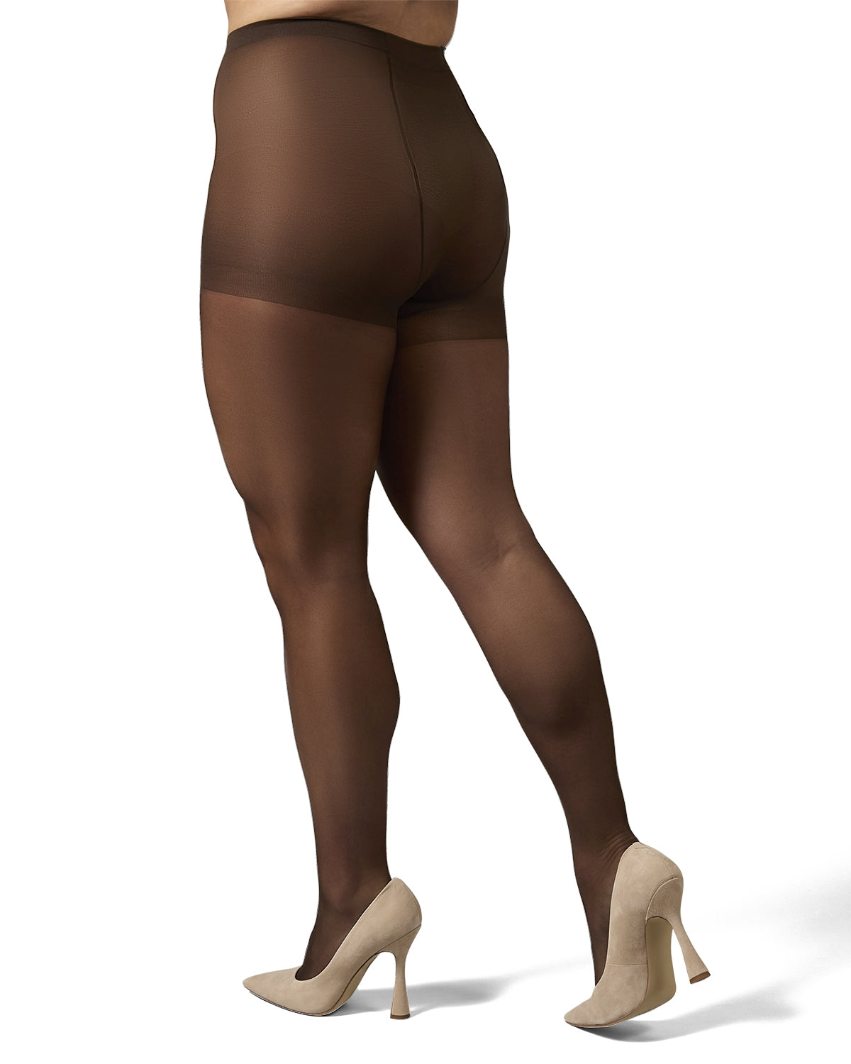 Women's 2 Pack Plus Size Satin Sheer Nylon Pantyhose : Color: Black