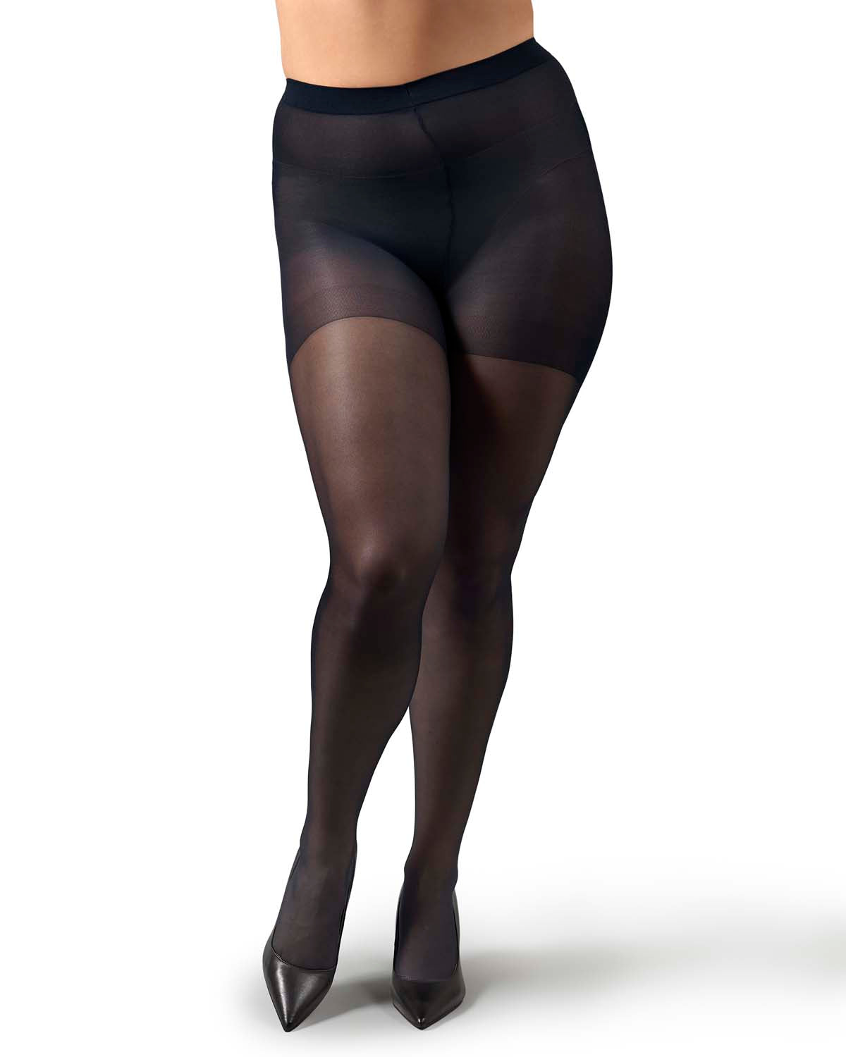 Women's 2 Pack Plus Size Satin Sheer Nylon Pantyhose