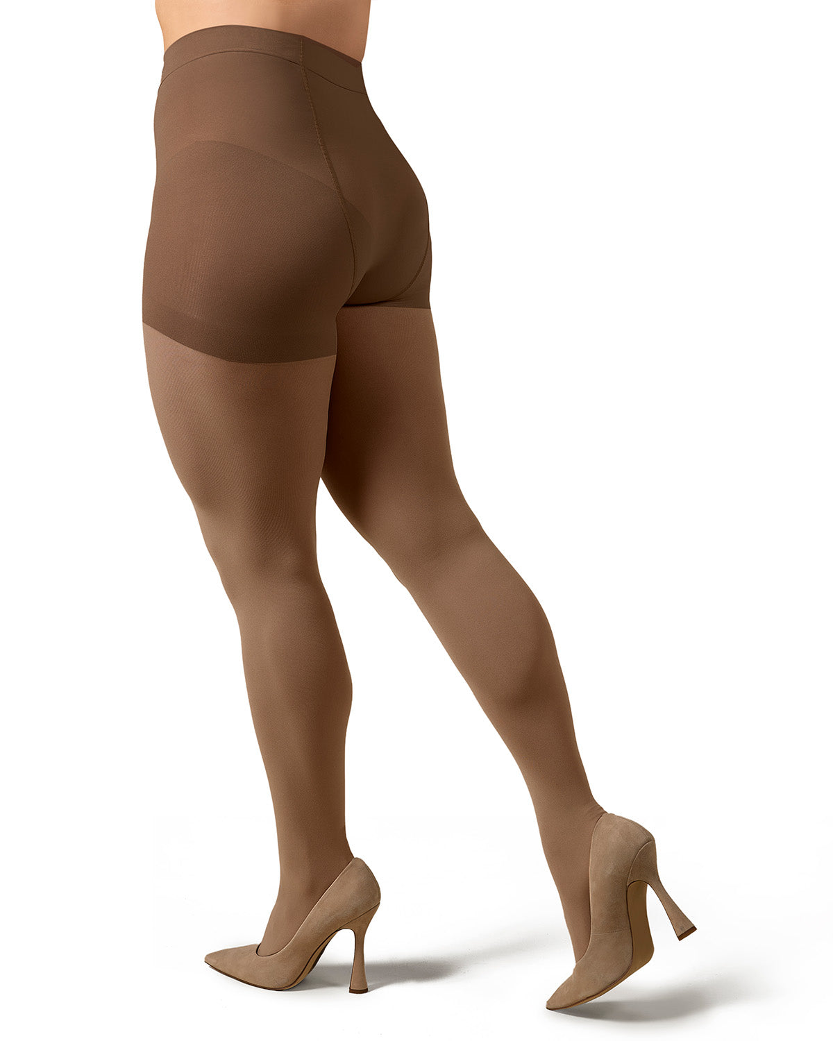 Microfiber Opaque Plus Size Curvy Control Top Tights