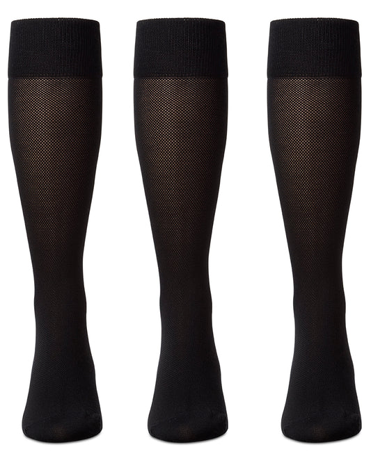 Pique Men's Mercerized Cotton Socks 3-Pack : Color: Black