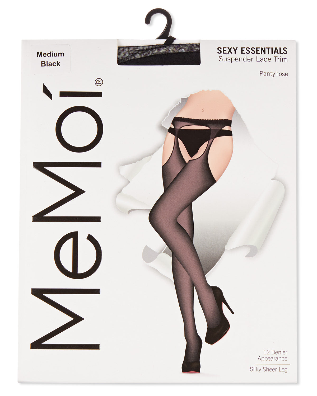 Women's Sexy Suspender Sheer Pantyhose : Color: Black