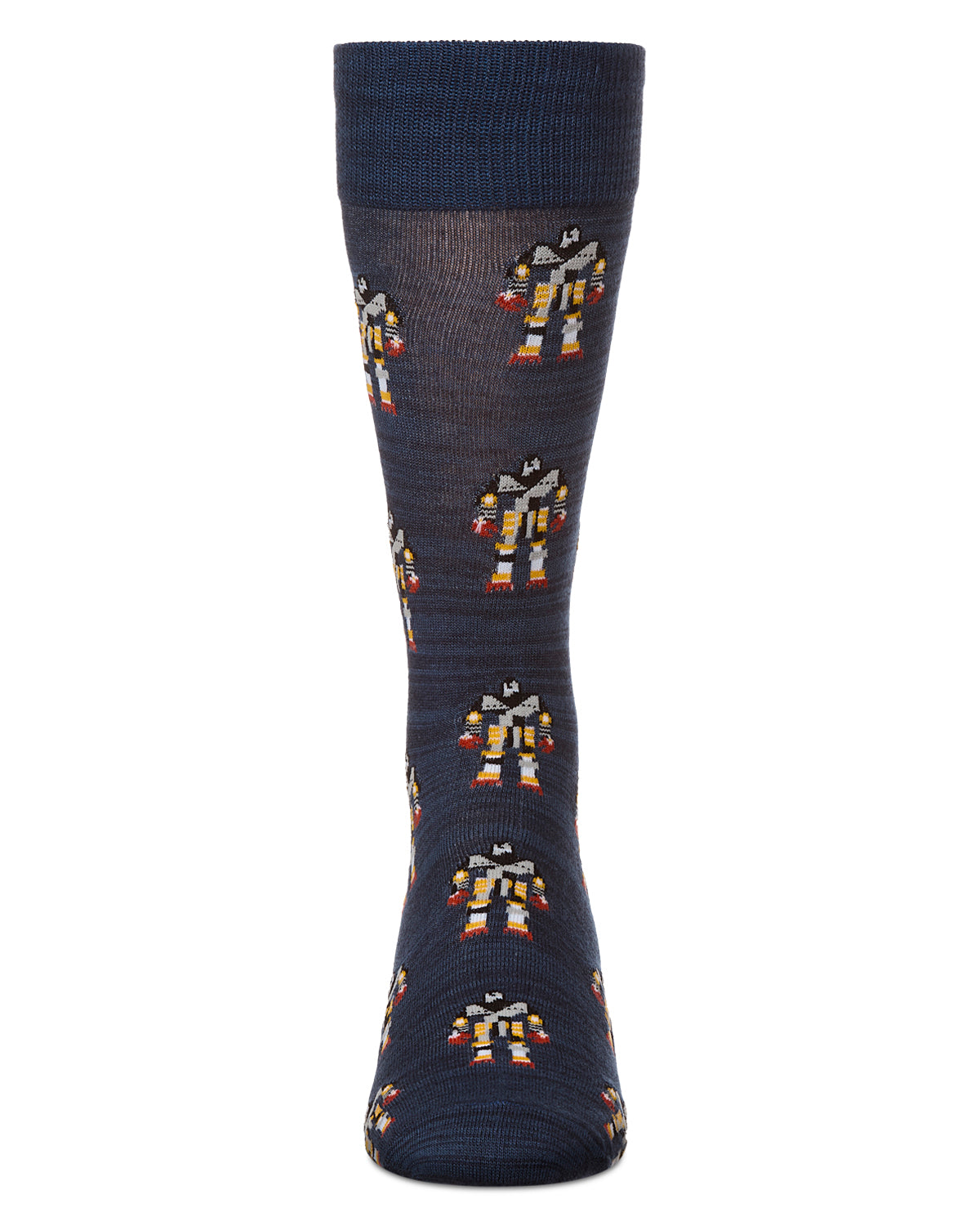 Robot Overlords Bamboo Blend Cartoon Men's Socks : Color: Black
