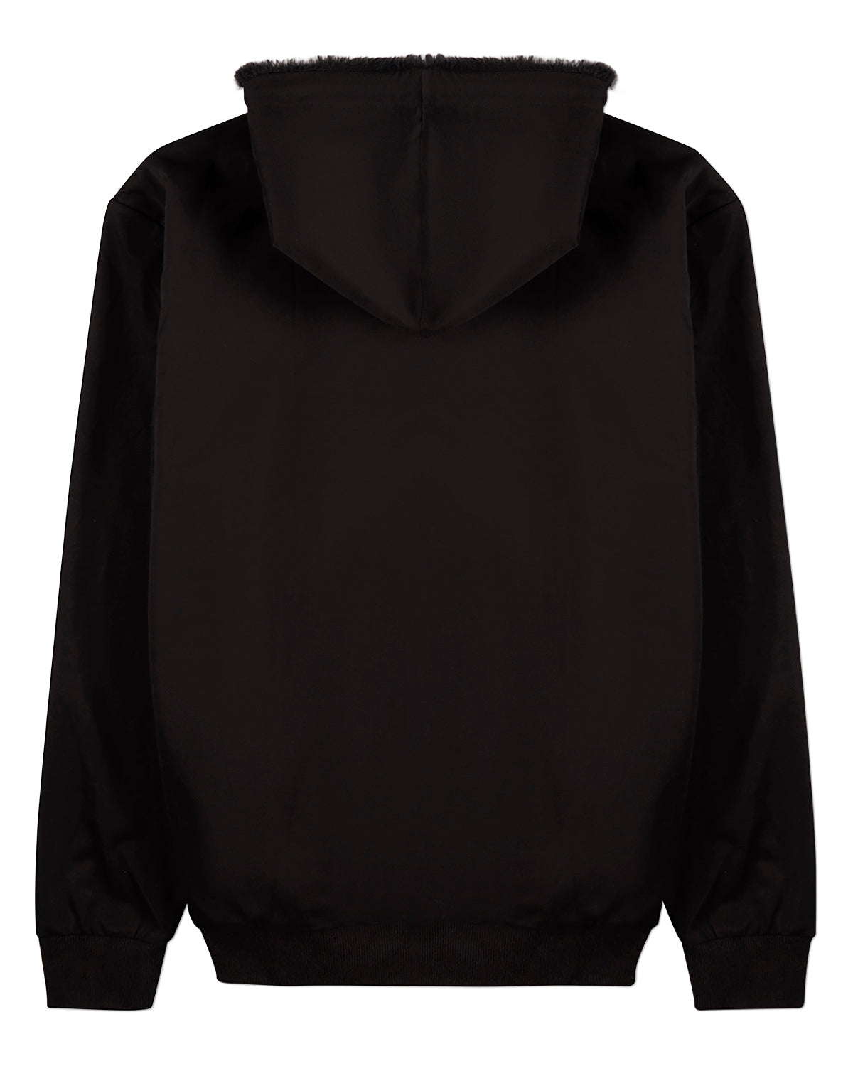 Men's Zip-Up Rayon Blend Hoodie with Faux Fur Lining - Introductory Special