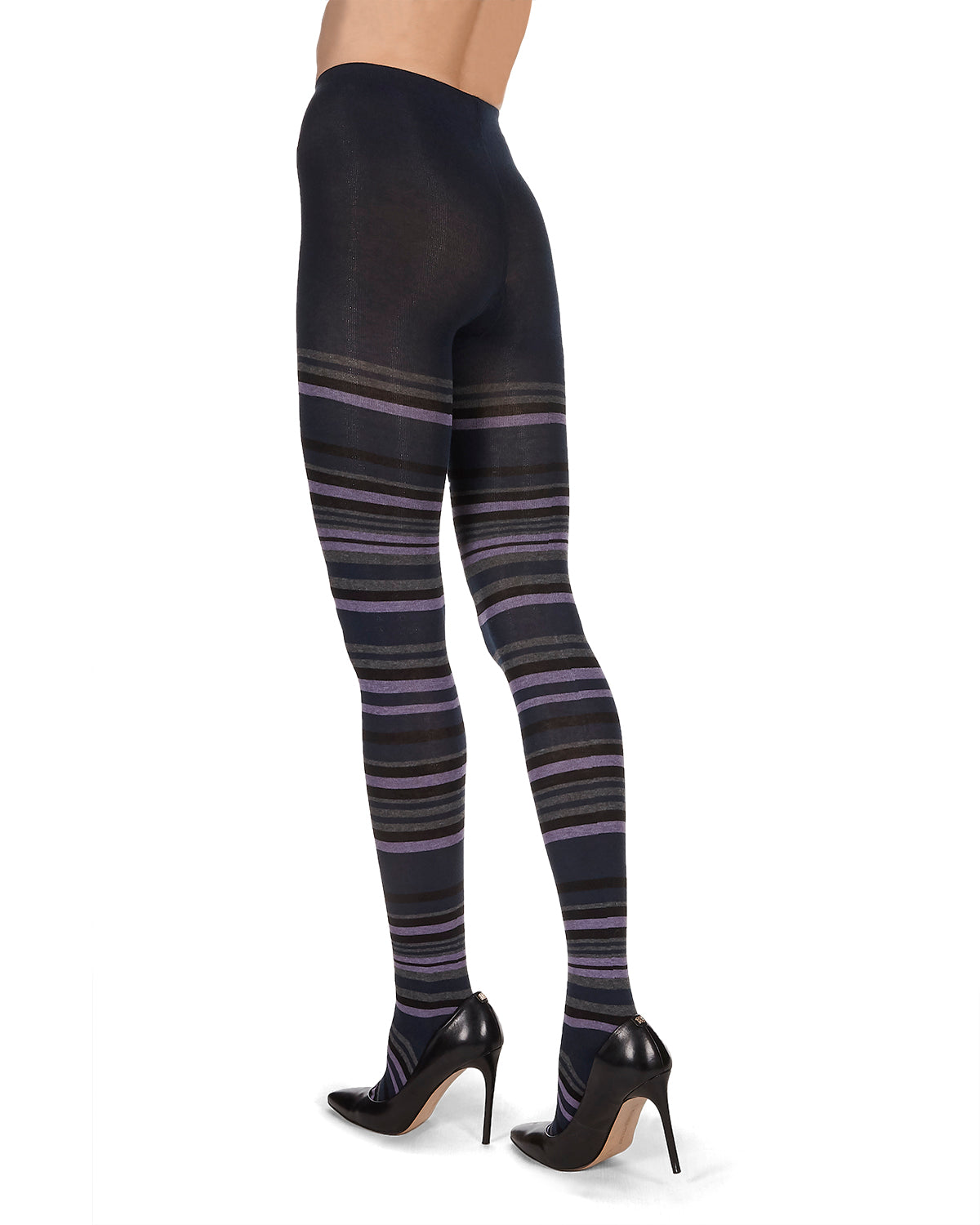 Lulea Striped Cotton Blend Sweater Tights