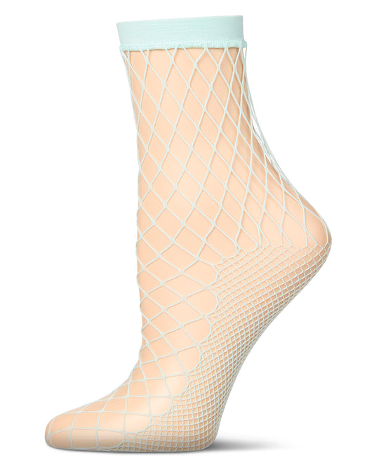 Women's Nothing But Net Fishnet Anklet Socks : Color: Aqua
