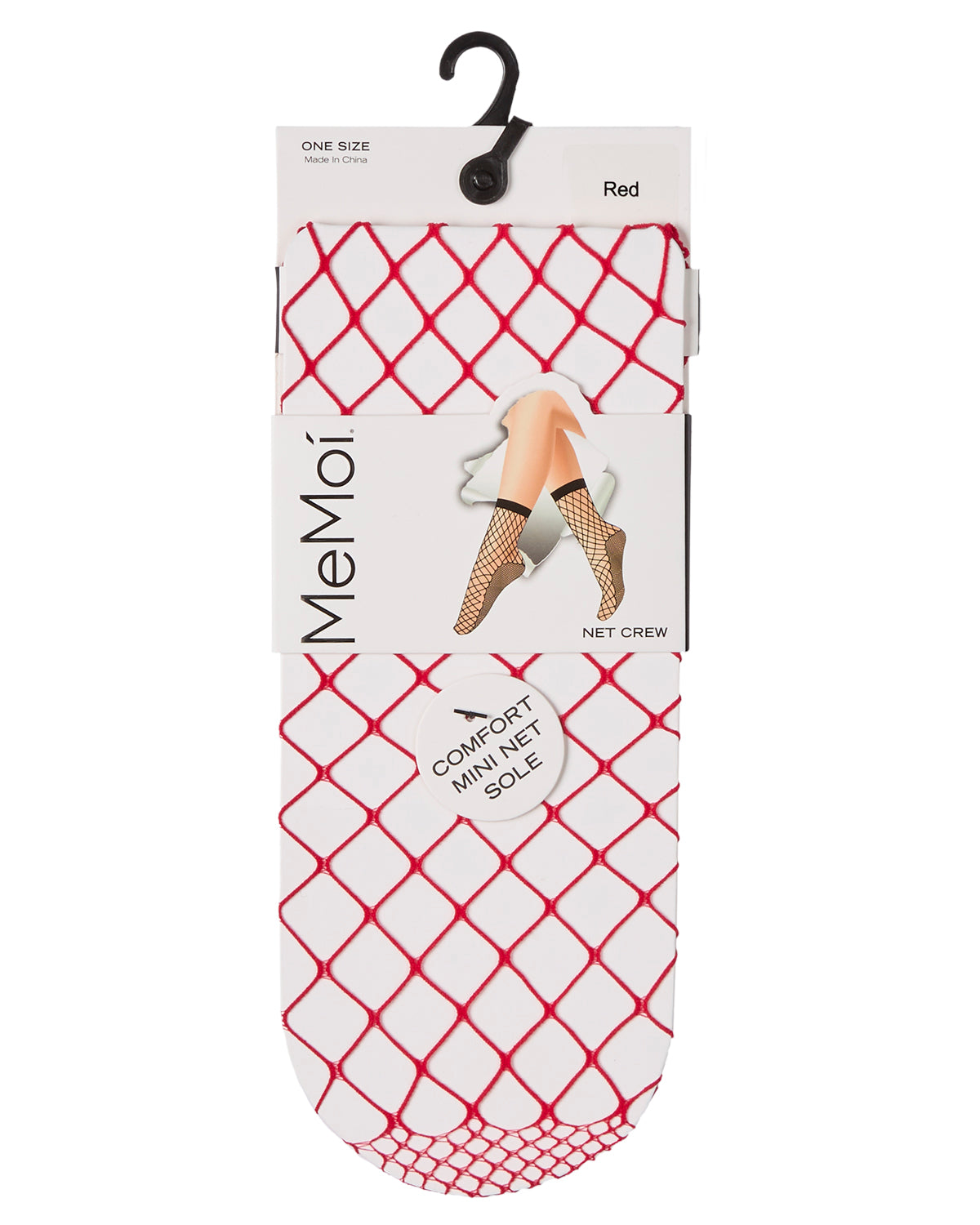 Women's Nothing But Net Fishnet Anklet Socks : Color: Red