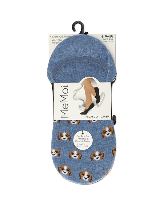 Beagle High-Cut Liner 6 Pair Pack : Color: Denim Heather