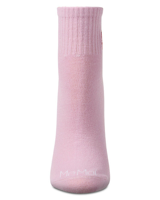 Women's "Embroidered Strawberry" Athletic Quarter Sock
