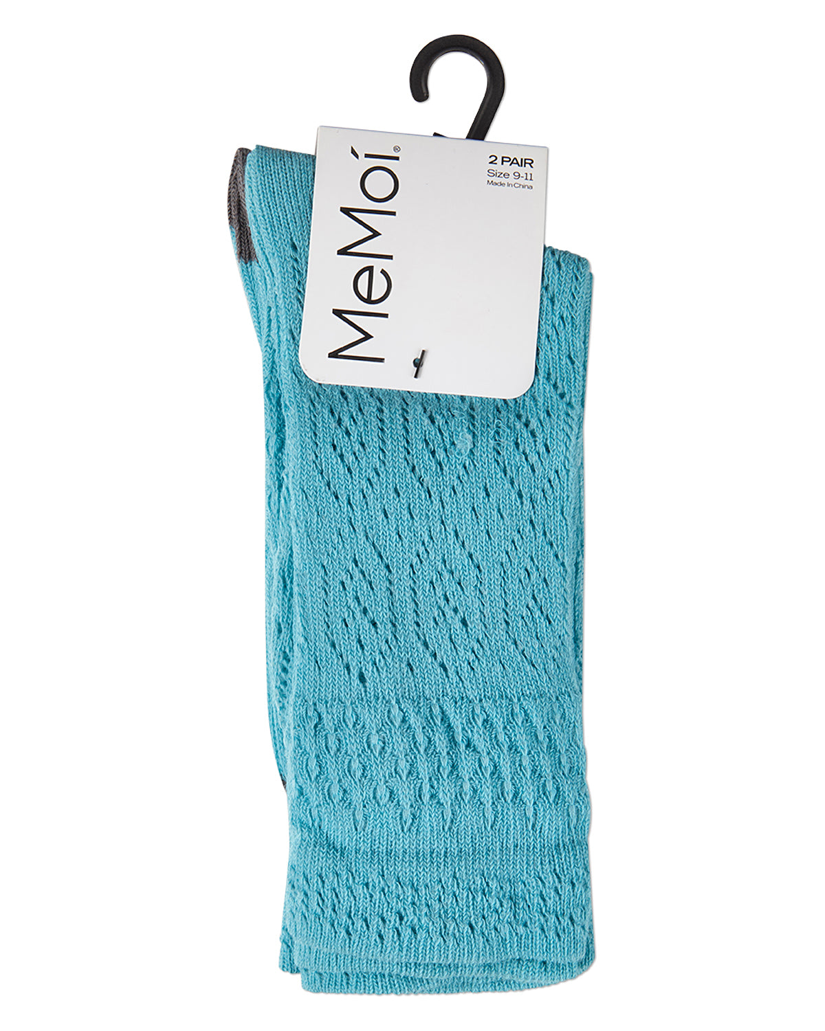 Open Knit Combed Cotton Blend Spring Crew Socks 2-Pack